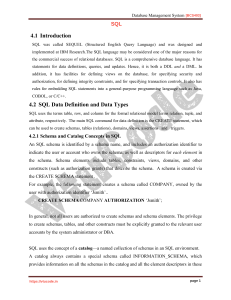 Database Management System BCS403 SQL Introduction