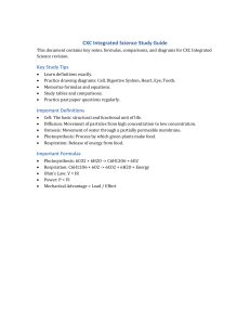CXC Integrated Science Study Guide