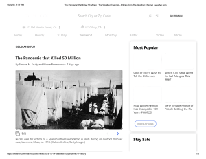 The 1918 Flu Pandemic: Deadliest in History