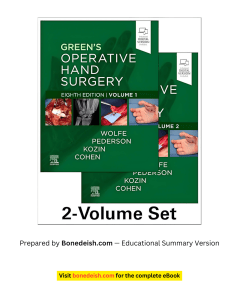 Green&rsquo;s Operative Hand Surgery 8th Ed Summary