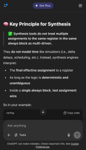 Key Verilog Synthesis Principle: Register Assignment Rules