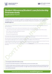 Overseas Study Student Allowance/Loan/Scholarship Application Form