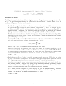 Corrig&eacute; du sujet 1 - ECGE 1211 Macroeconomie Juin 2025