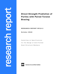 Direct Strength Prediction of Purlins with Paired Torsion Bracing | AISI Research