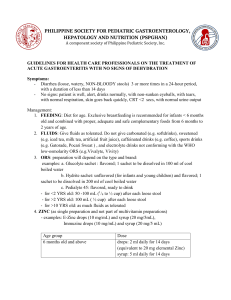 PSPGHAN Guidelines: Acute Gastroenteritis Treatment (No Dehydration)