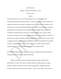 Job Performance: Models & Antecedents in I/O Psychology
