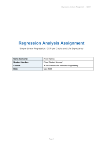 Regression Analysis Assignment: GDP per Capita & Life Expectancy