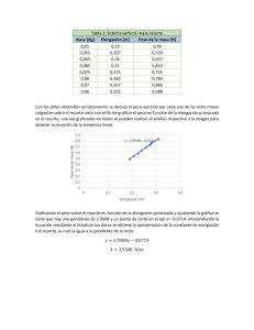 Informe de Laboratorio de F&iacute;sica: An&aacute;lisis de Sistema Masa-Resorte