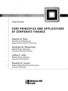 Core Principles and Applications of Corporate Finance Textbook