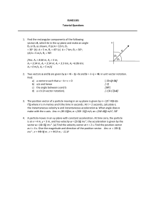 ELNG1101 Tutorial Questions: Vector Problems & Solutions