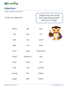 Grade 2 Adjectives Worksheet