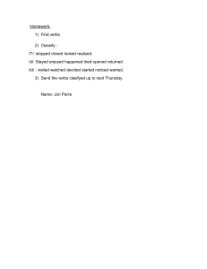 Homework: Verb Classification by Past Tense Endings
