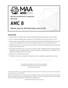 2025 AMC 8 Instructions | MAA Math Competition