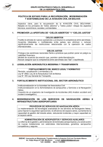 Pol&iacute;tica de Estado para la Aviaci&oacute;n Civil en Bolivia
