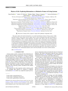 Physics of Life: Information as a Distinctive Feature of Living Systems