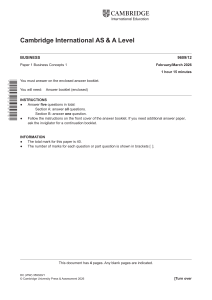 9609 Business March 2026 Question Paper 12