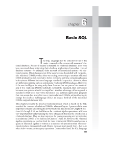 Chapter 6: Basic SQL - Relational Databases