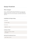 Django Cheatsheet: Quick Reference for Web Development