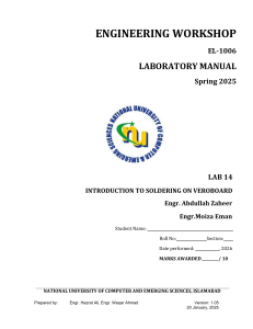 Introduction to Soldering on Veroboard Lab Manual