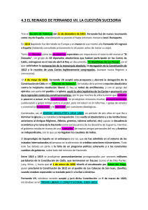 El reinado de Fernando VII: La cuesti&oacute;n sucesoria
