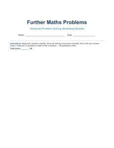 Further Maths Problems: Advanced Problem-Solving Worksheet