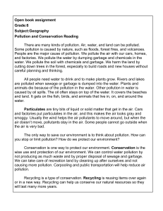 6th Grade Geography Pollution Conservation Assignment