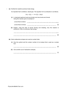 Chemistry Exam Questions: Exothermic Reactions, Isotopes, Electrochemistry