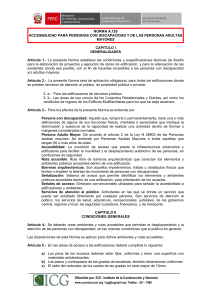 Norma A.120 Accesibilidad para Personas con Discapacidad y Adultos Mayores