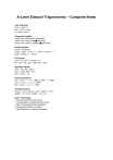 A-Level Edexcel Trigonometry Complete Notes