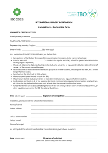 IBO 2026 Competitors Declaration Form