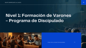 Nivel 1: Formaci&oacute;n de Varones &ndash; Programa de Discipulado