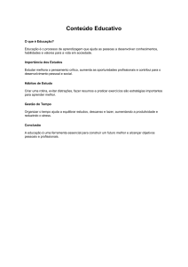 Conte&uacute;do Educativo: Guia de Estudos
