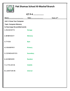 Computer Memory Worksheet P-4