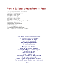 Prayer of St. Francis of Assisi: Prayer for Peace