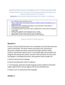 Claude Certified Architect Foundations (CCA-F) 2026 Exam Questions