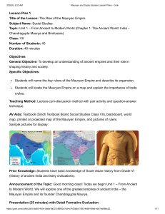 Mauryan & Gupta Empires Lesson Plans for Class 7