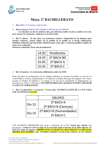 Calendario Mayo 2&ordm; Bachillerato IES Victoria Kent