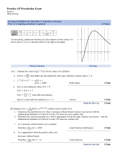 Practice AP Precalculus Exam FRQ Scoring Guidelines