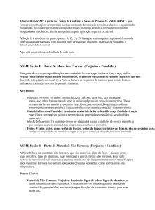 Especifica&ccedil;&otilde;es de Materiais ASME Se&ccedil;&atilde;o II: Partes A e B
