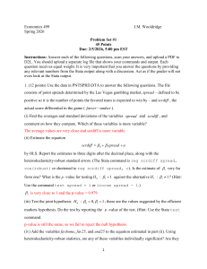 Economics 499 Problem Set #1: Stata Analysis