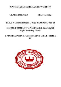 Detailed Analysis of Light Emitting Diode (LED) - Student Project