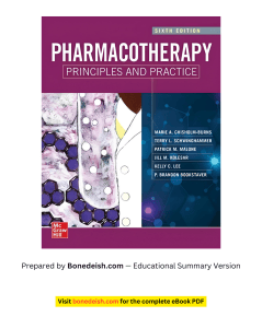 Pharmacotherapy: Principles and Practice Summary