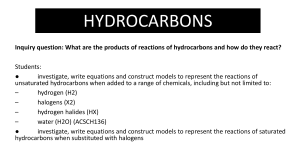 Hydrocarbon Reactions: Student Investigation & Modeling