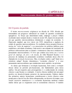 Cap&iacute;tulo 3: Macroeconomia Cl&aacute;ssica - Produto e Emprego