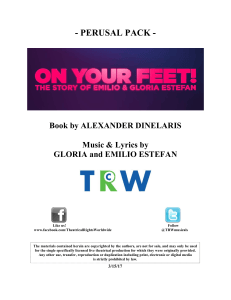 On Your Feet! Musical Script - Emilio & Gloria Estefan Story