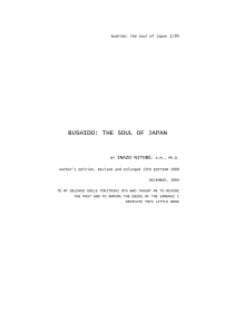 Bushido: The Soul of Japan by Inazo Nitobe