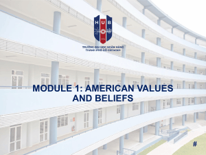 American Values and Beliefs Module 1