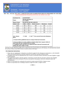 University of Madras IDE June 2025 Exam Results