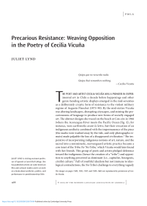 Precarious Resistance: Weaving Opposition in Cecilia Vicu&ntilde;a's Poetry