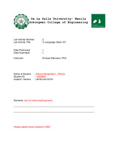 C-Language Basic I/O Lab Activity Report